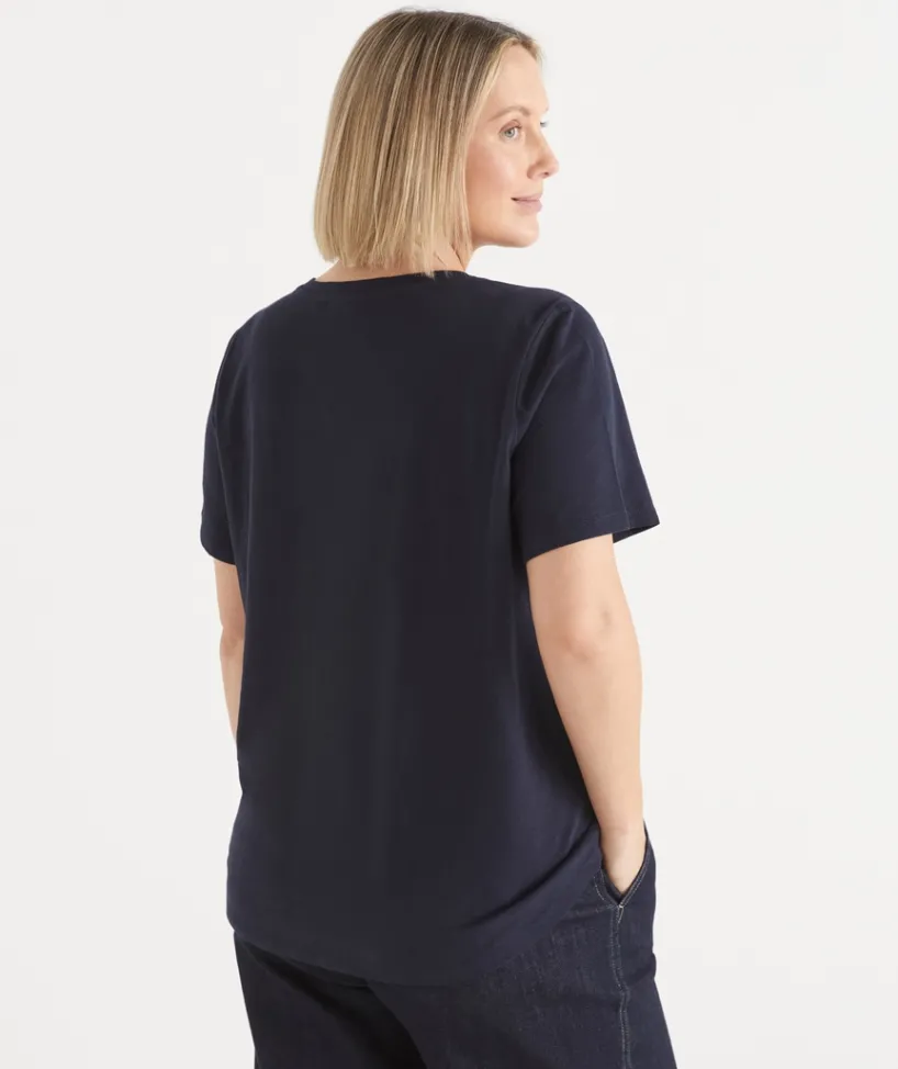 Sussan Tops|T-Shirts>Slub Crew Neck T-Shirt