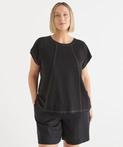 Sussan Tops|T-Shirts>Slub Swing Seam T-Shirt