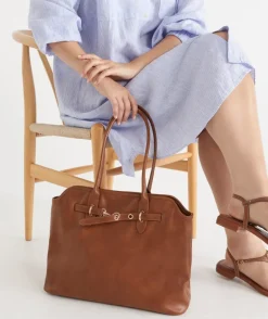 Sussan Bags>Snap-Hook Strap Tote Bag - CARAMEL
