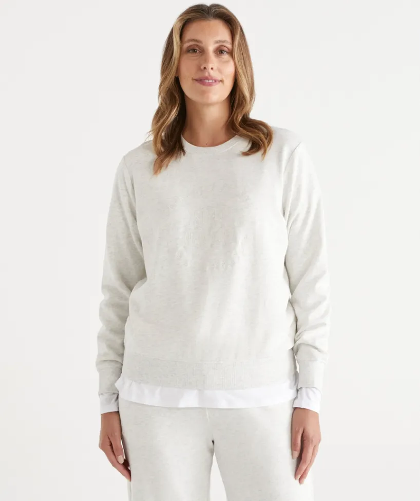 Sussan Tops|Loungewear>SOHO Embroidered Jumper SNOW MARLE