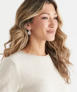 Sussan Jewellery>Sterling Flower Huggie Earring SILVER