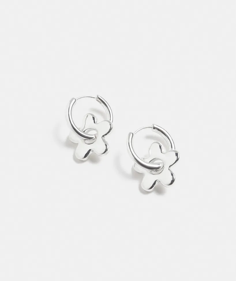 Sussan Jewellery>Sterling Flower Huggie Earring SILVER
