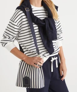 Sussan Bags>Stripe Bucket Bag - MIDNIGHT