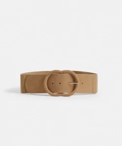 Sussan Belts>Suede Stretch Belt MOCHA