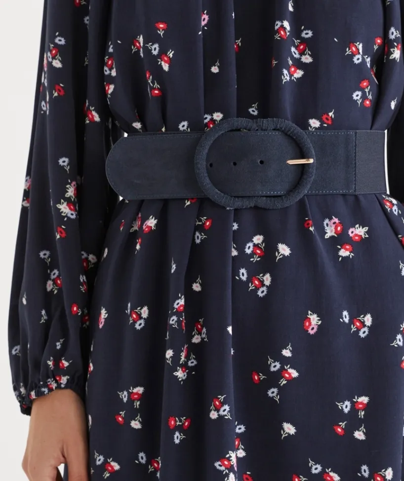 Sussan Belts>Suede Stretch Belt - MIDNIGHT