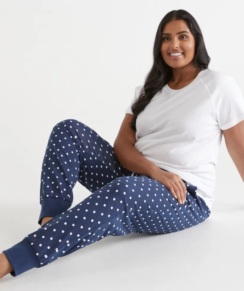 Sussan Pyjama Bottoms>Tapered Spot Print Pyjama Pant