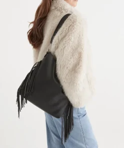 Sussan Bags>Tassel Shoulder Bag BLACK