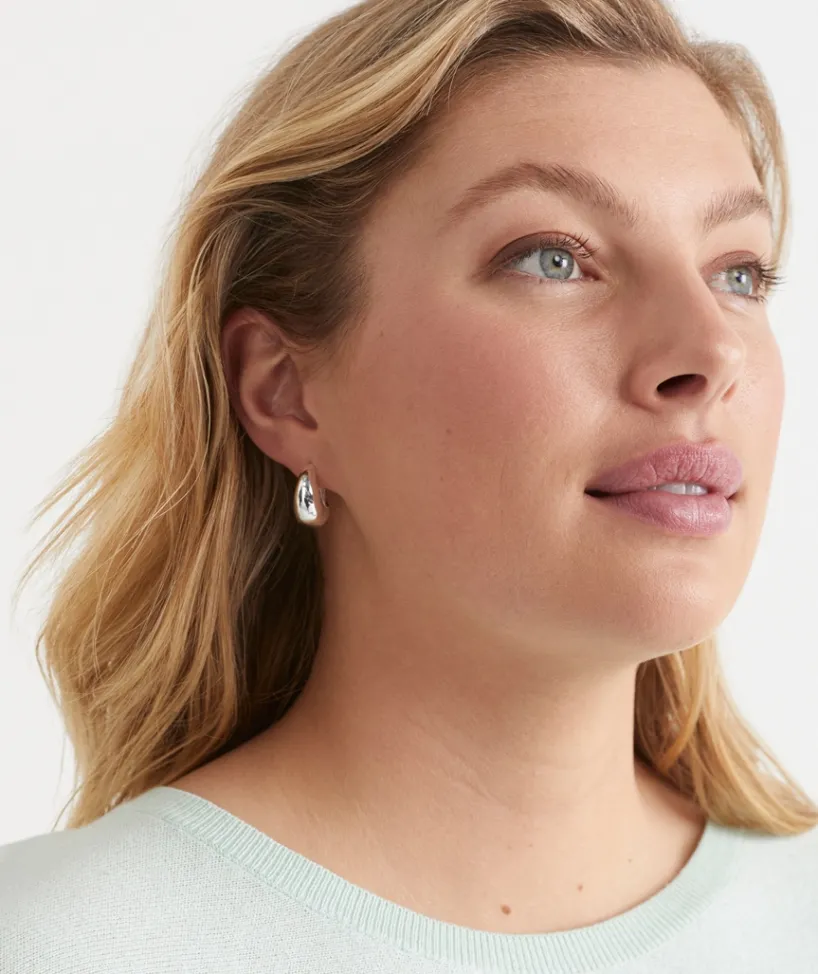 Sussan Jewellery>Teardrop Hoop Earring - SILVER