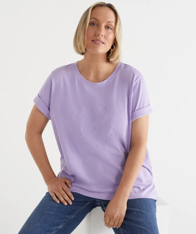Sussan Tops|T-Shirts>This Goes With That Heritage Embroidered Tee