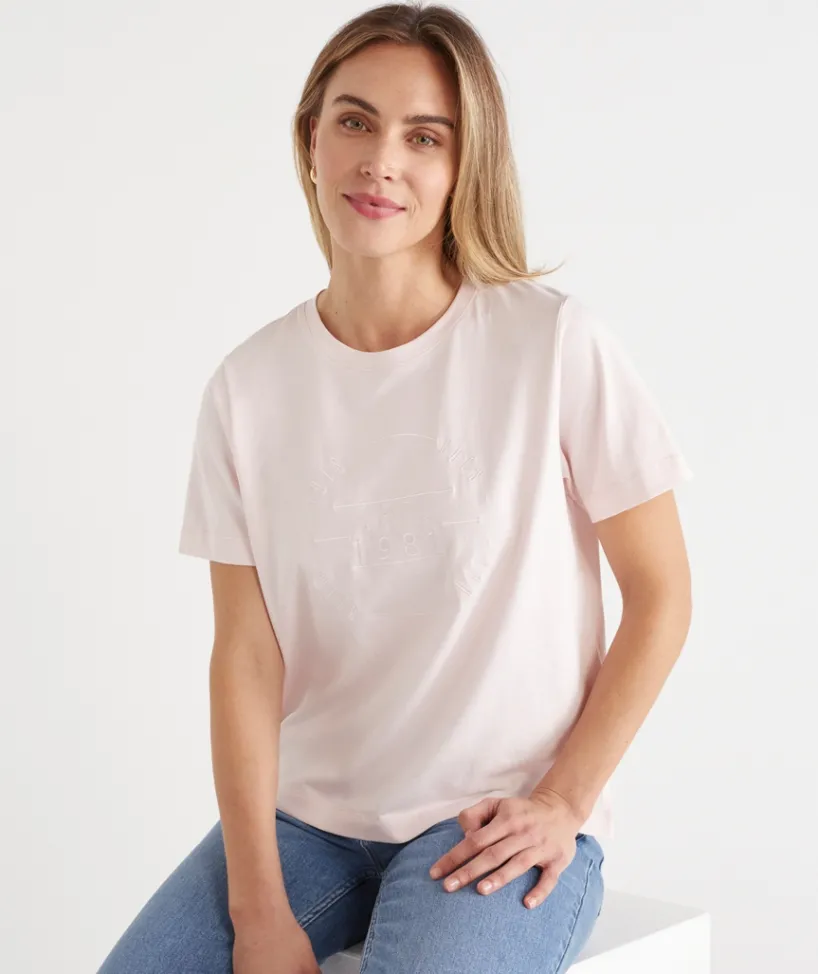 Sussan Tops|T-Shirts>This Goes With That Heritage Embroidered Tee