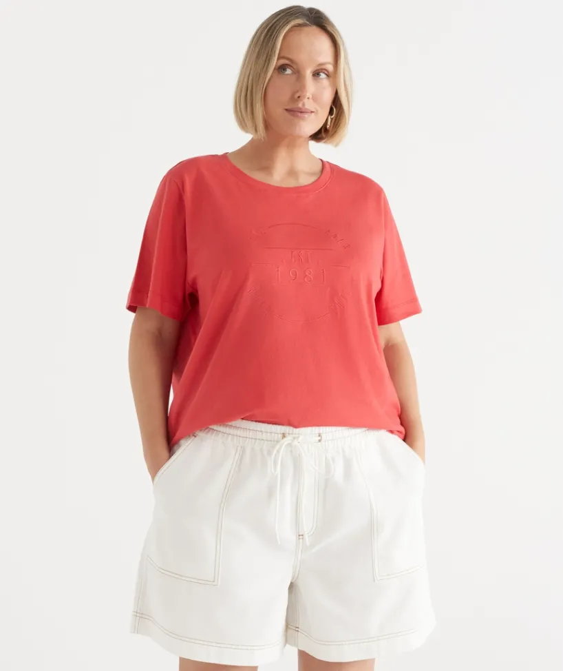 Sussan Tops|T-Shirts>This Goes With That Heritage Embroidered Tee