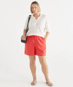 Sussan Shorts>Tie Front Relaxed Short WATERMELON
