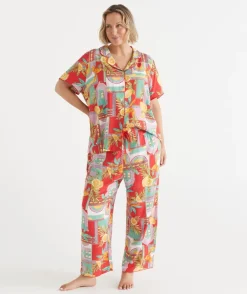 Sussan Pyjama Sets>Tropical Sunset Novelty Pyjama Set MULTI