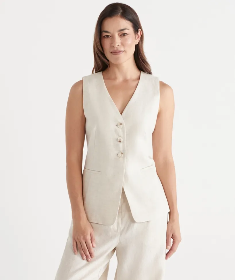Sussan Tops>V Neck Linen Vest