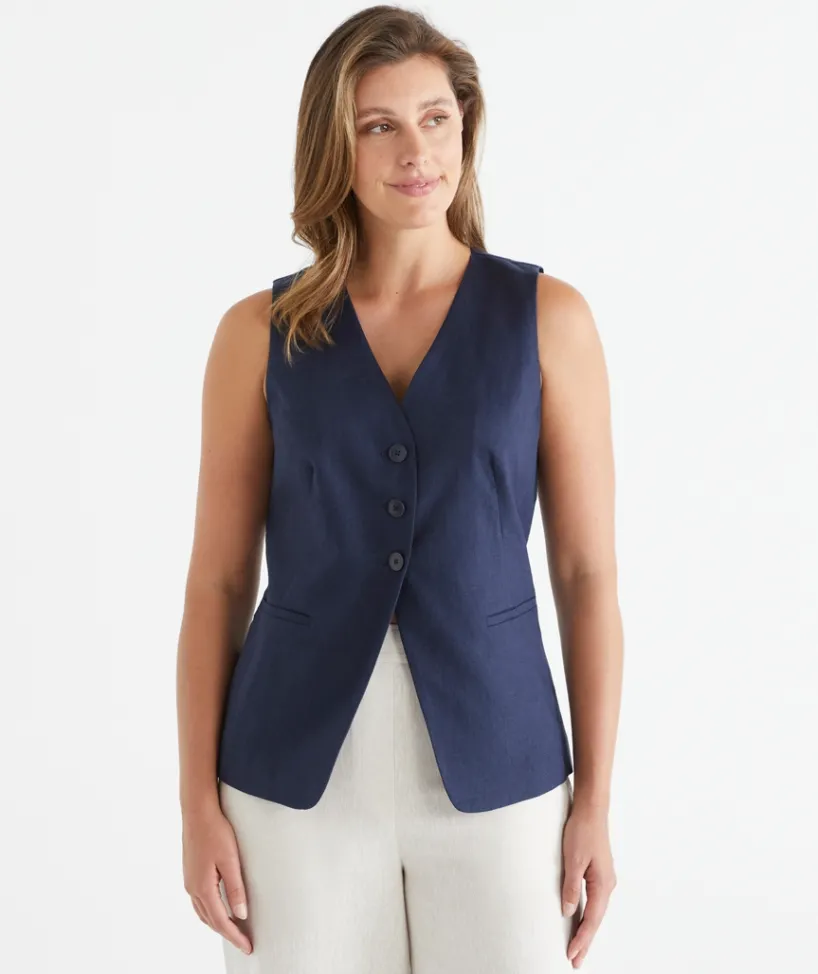 Sussan Tops>V Neck Linen Vest
