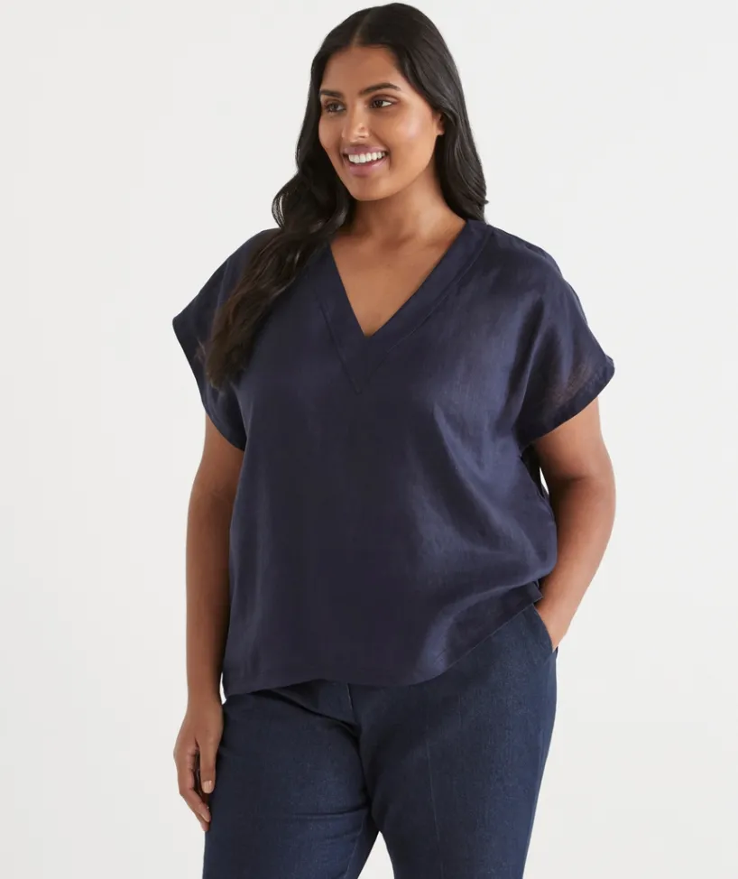 Sussan Tops|T-Shirts>V Neck Panel Detail Top