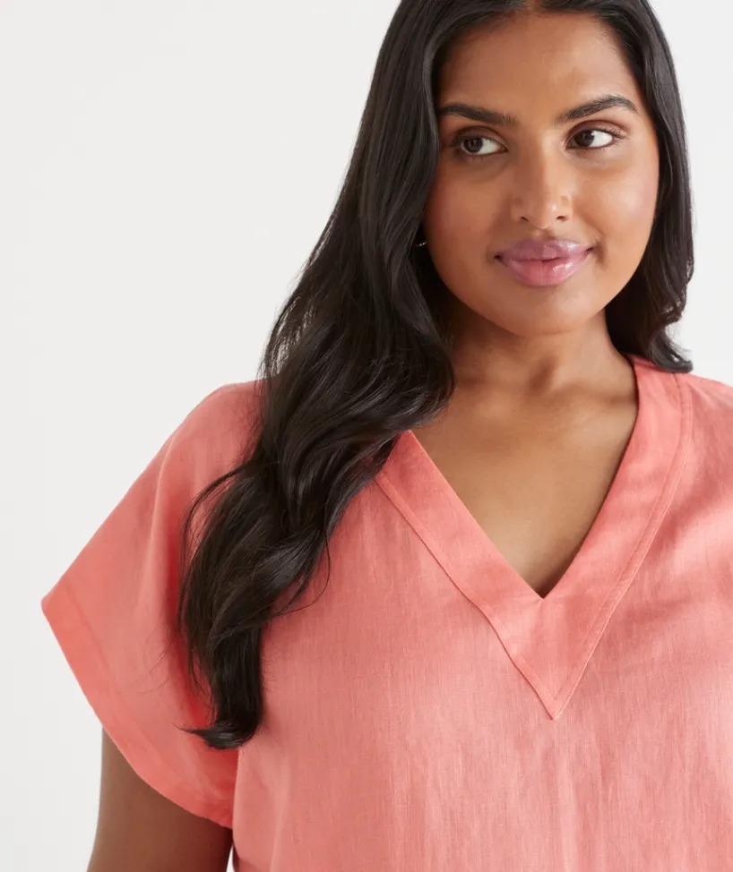 Sussan Tops|T-Shirts>V Neck Panel Detail Top