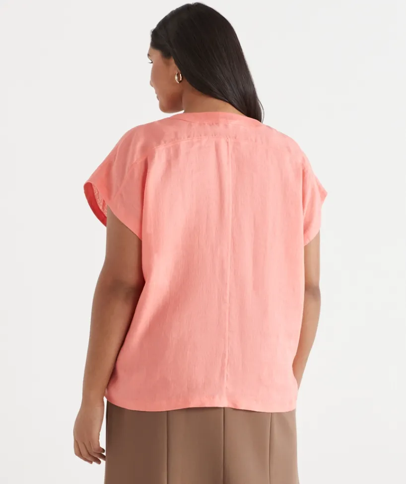 Sussan Tops|T-Shirts>V Neck Panel Detail Top