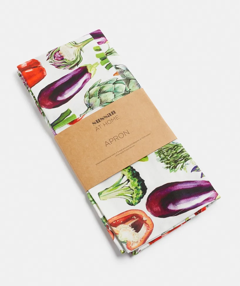Sussan Gift & Wellbeing>Vegetable Print Apron GREEN