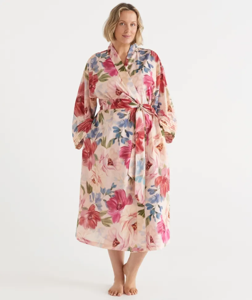 Sussan Dressing Gowns>Vintage Floral Robe - PINK