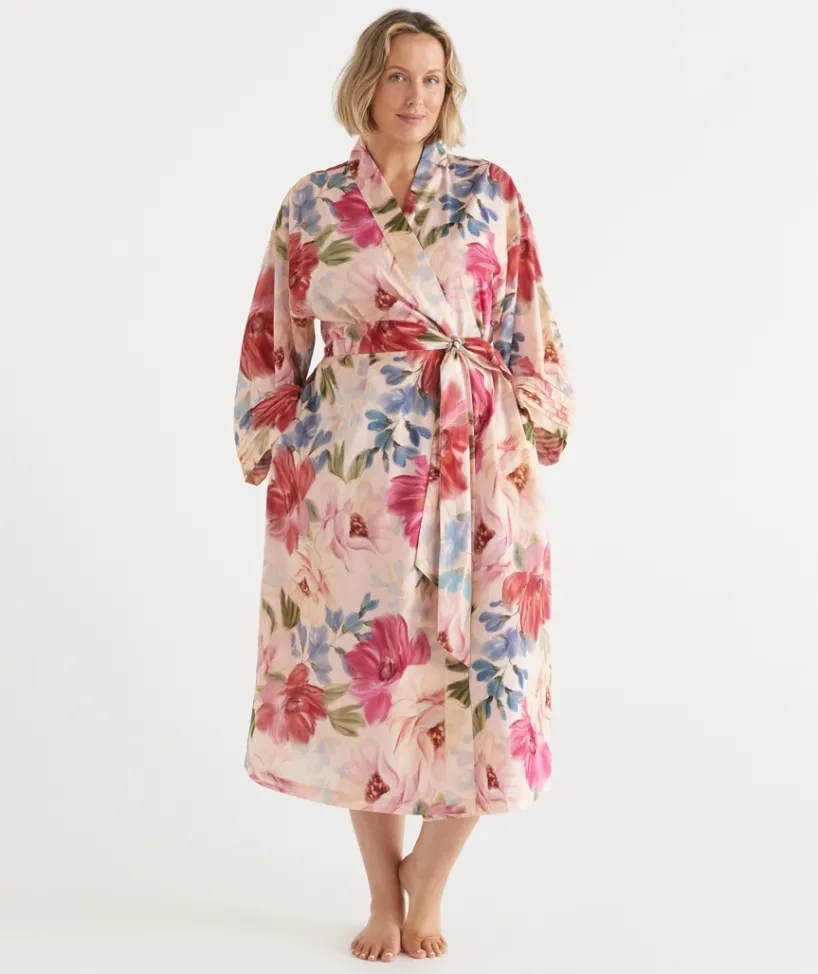 Sussan Dressing Gowns>Vintage Floral Robe - PINK