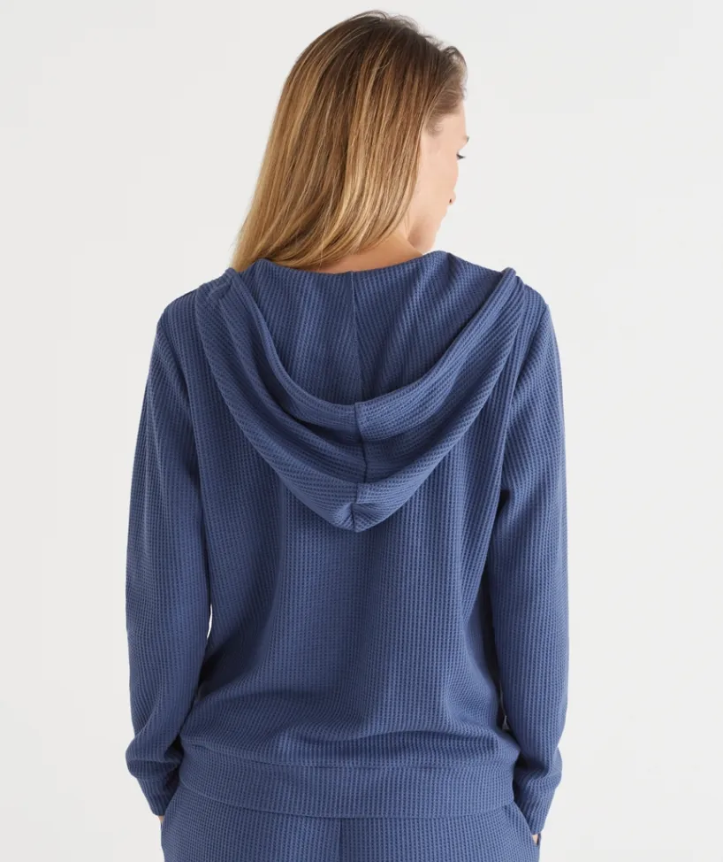 Sussan Loungewear|Jumpers>Waffle Zip Through Lounge Hooded Top