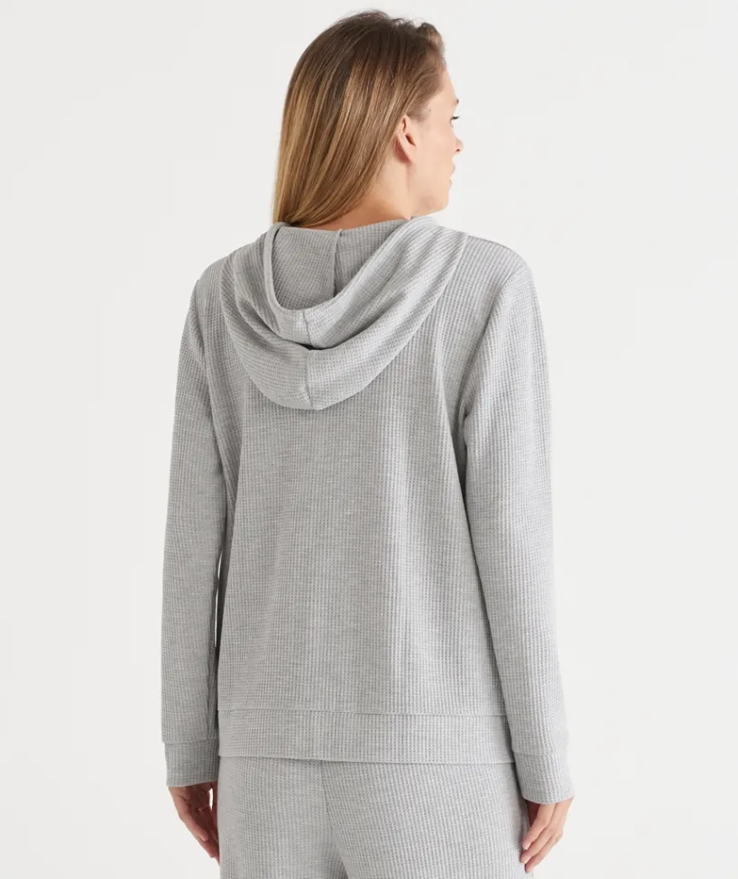 Sussan Loungewear|Jumpers>Waffle Zip Through Lounge Hooded Top