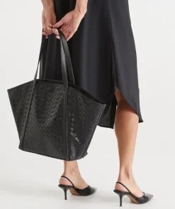 Sussan Bags>Weave Tote Bag BLACK