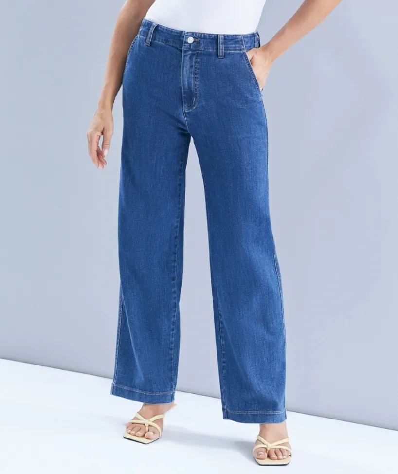 Sussan Denim|Denim Jeans>Wide Leg Jean - DARK WASH