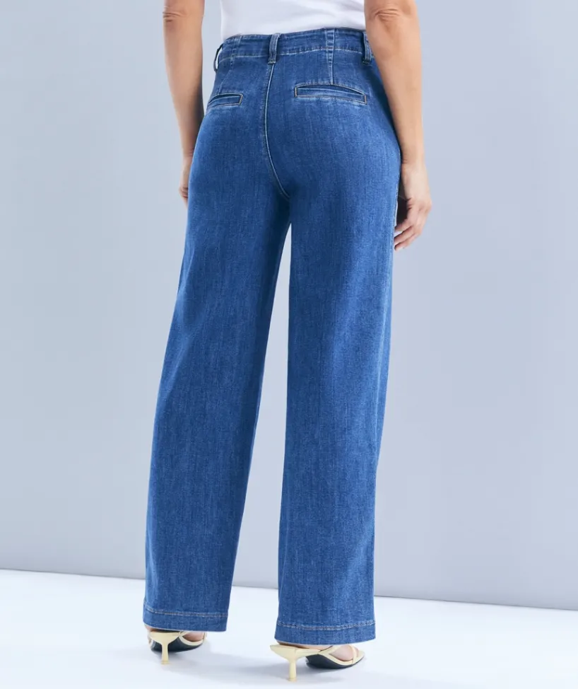 Sussan Denim|Denim Jeans>Wide Leg Jean - DARK WASH