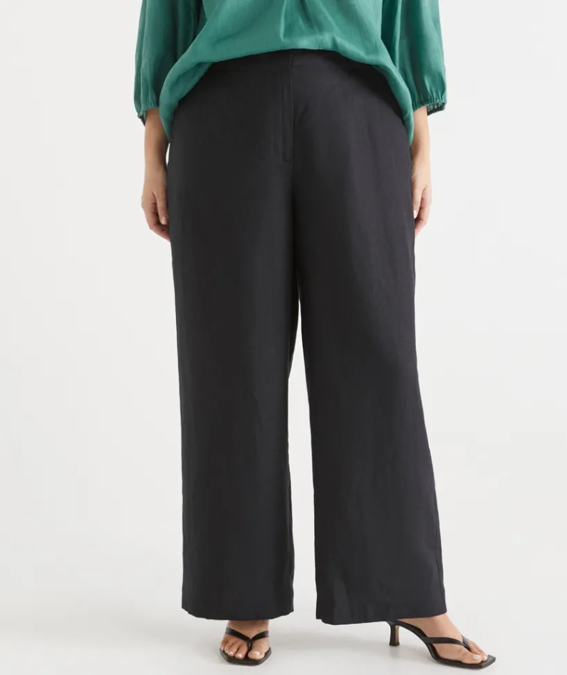 Sussan Matching Sets|Pants>Wide Leg Tailored Linen Pant