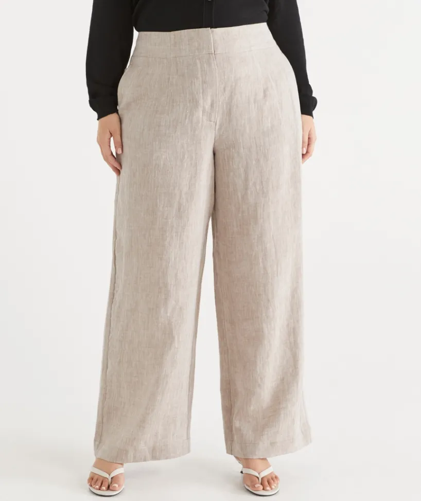 Sussan Matching Sets|Pants>Wide Leg Tailored Linen Pant