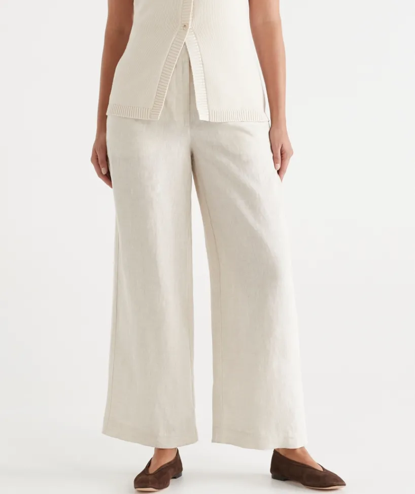 Sussan Matching Sets|Pants>Wide Leg Tailored Linen Pant